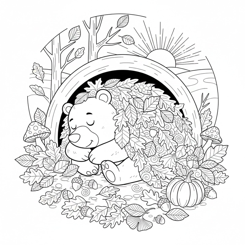 Tranh tô phong cảnh lá vàng mùa thu