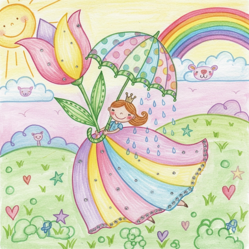 Tranh tulip đơn giản màu nhẹ