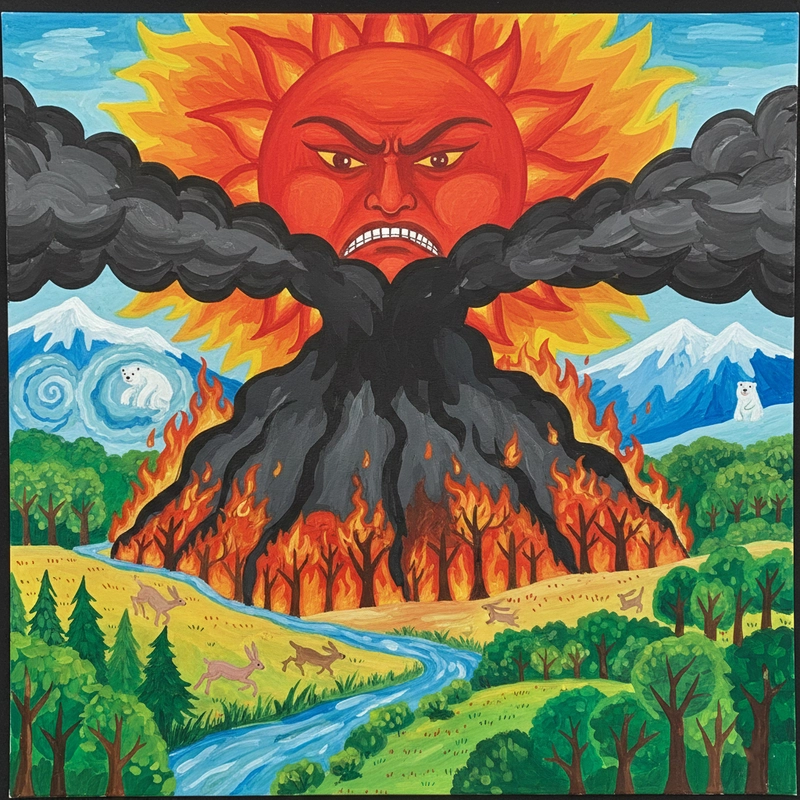 Tranh tuyên truyền giảm tác động khí hậu