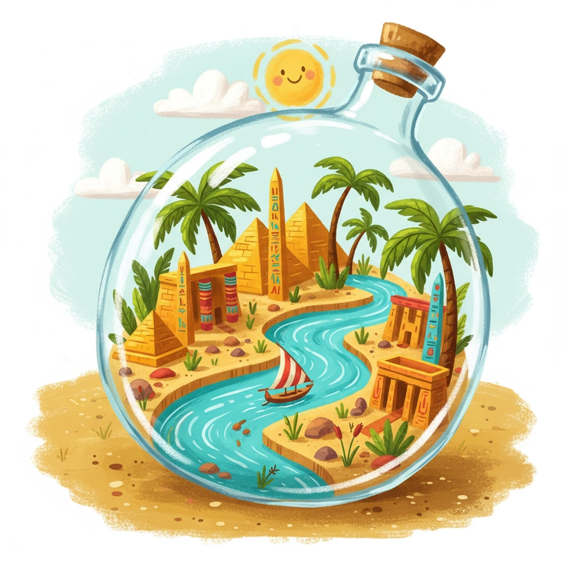 Tranh vẽ Ai Cập cổ đại kiểu tối giản