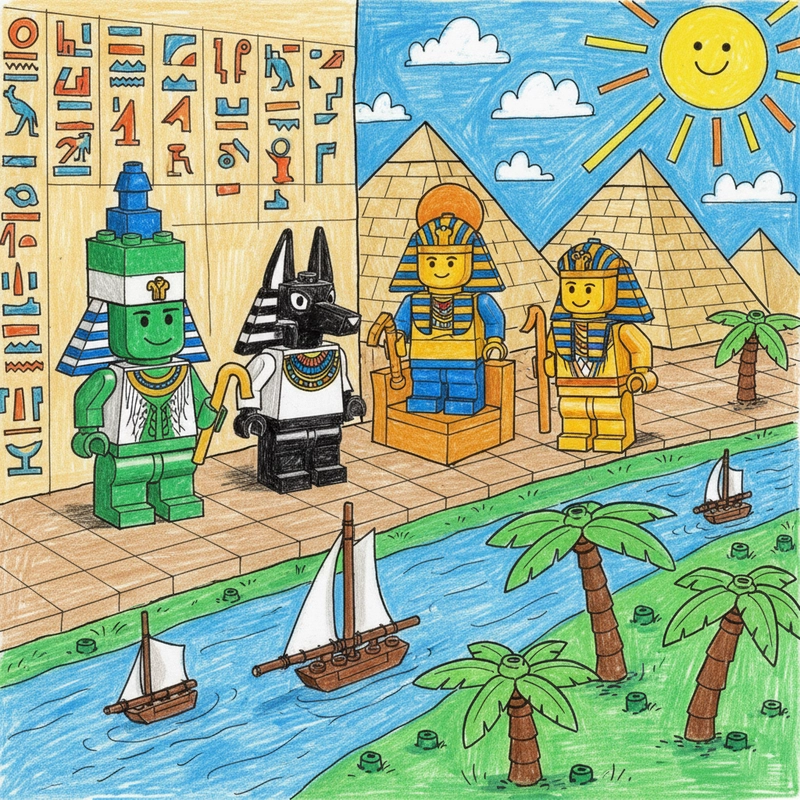 Tranh vẽ Ai Cập cổ đại lớp 6 dễ thực hiện