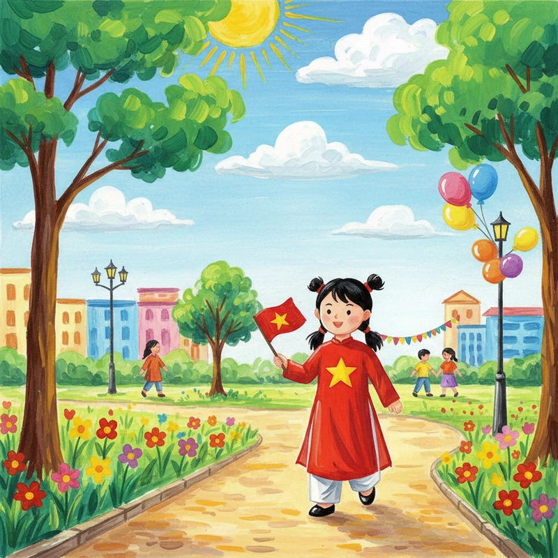 Tranh vẽ Quốc khánh 2 - 9 nổi bật