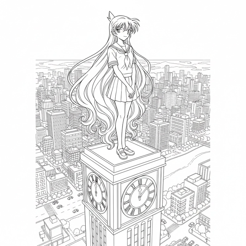 Tranh vẽ Ran Mori nét rõ để tô