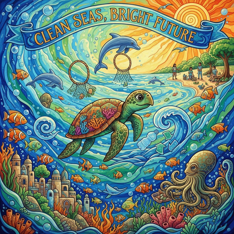 Tranh vẽ bảo vệ môi trường biển ý nghĩa và sáng tạo