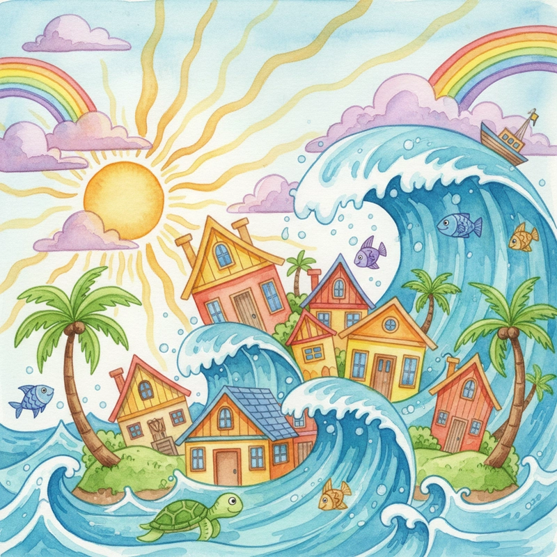 Tranh vẽ biến đổi khí hậu Việt Nam sinh động