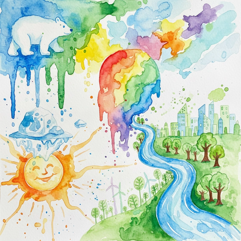 Tranh vẽ biến đổi khí hậu toàn cầu ý nghĩa