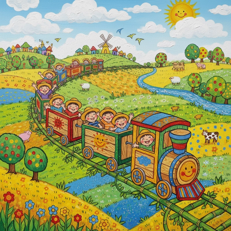 Tranh vẽ cảnh đồng quê yên bình