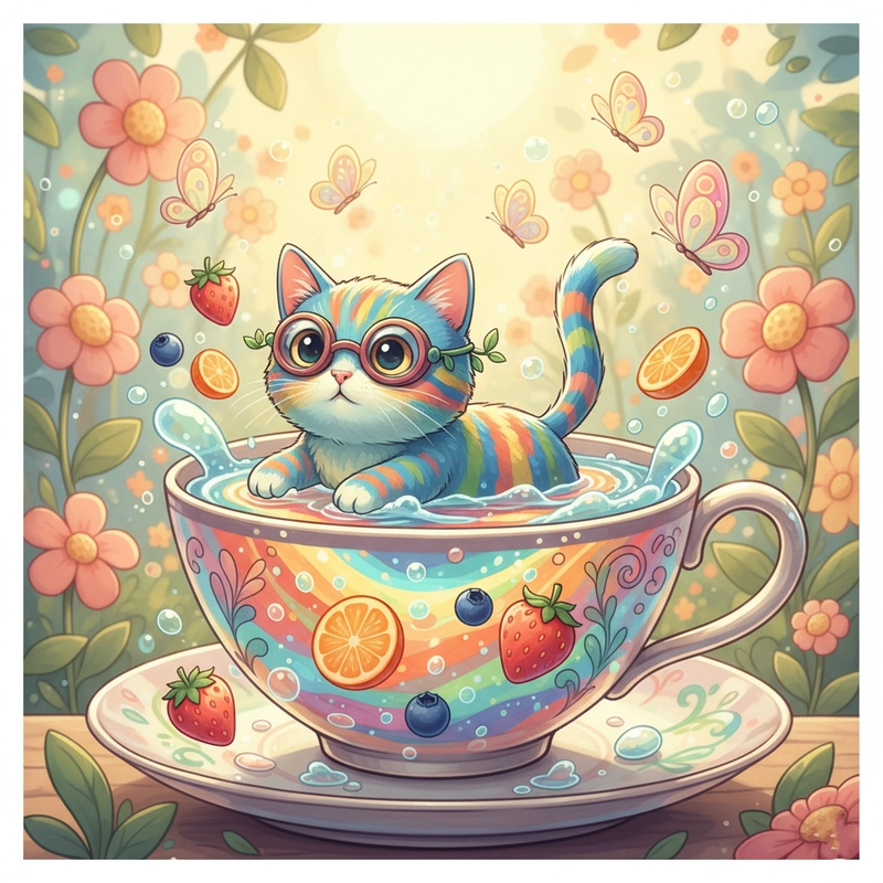 Tranh vẽ con mèo cute