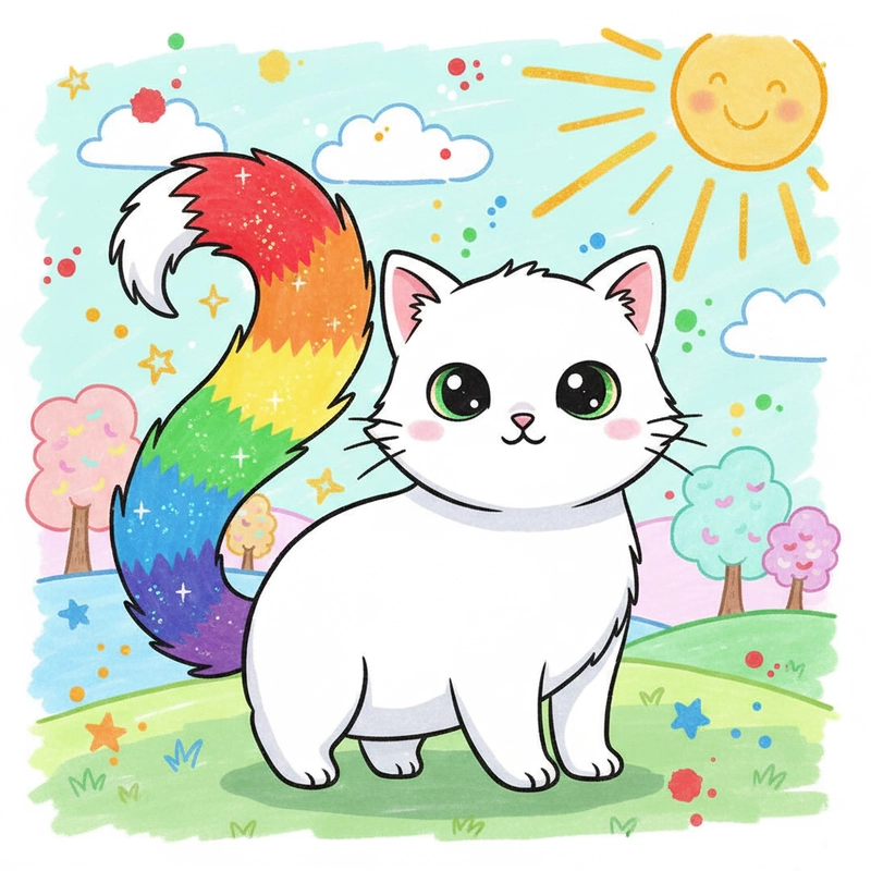 Tranh vẽ con mèo đơn giản