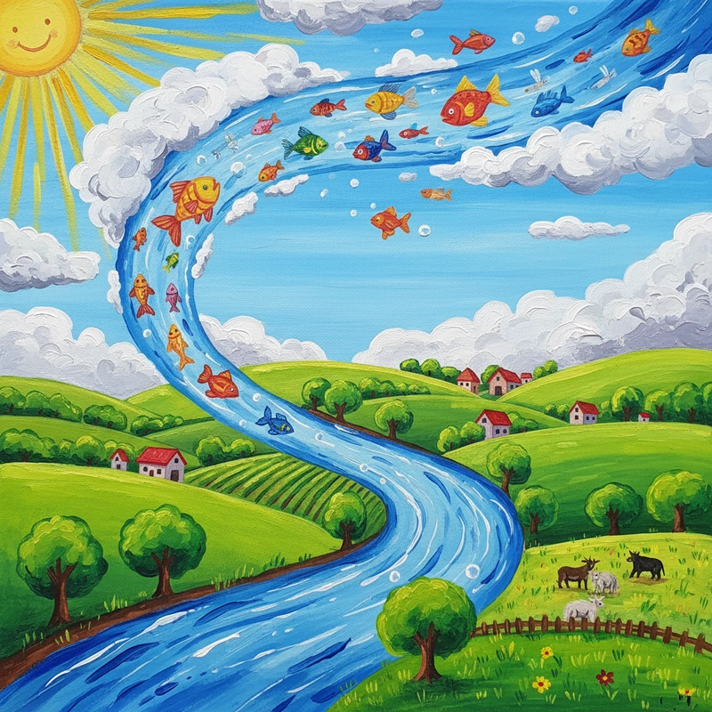 Tranh vẽ đồng quê yên ả