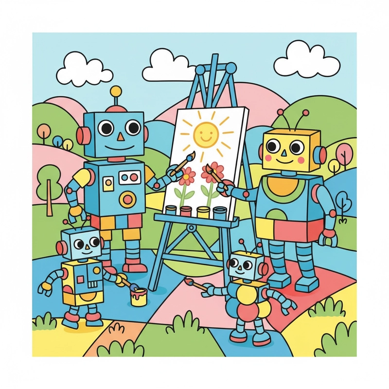 Tranh vẽ gia đình hạnh phúc cho học sinh