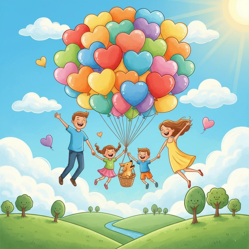 Tranh vẽ gia đình hạnh phúc dễ thương