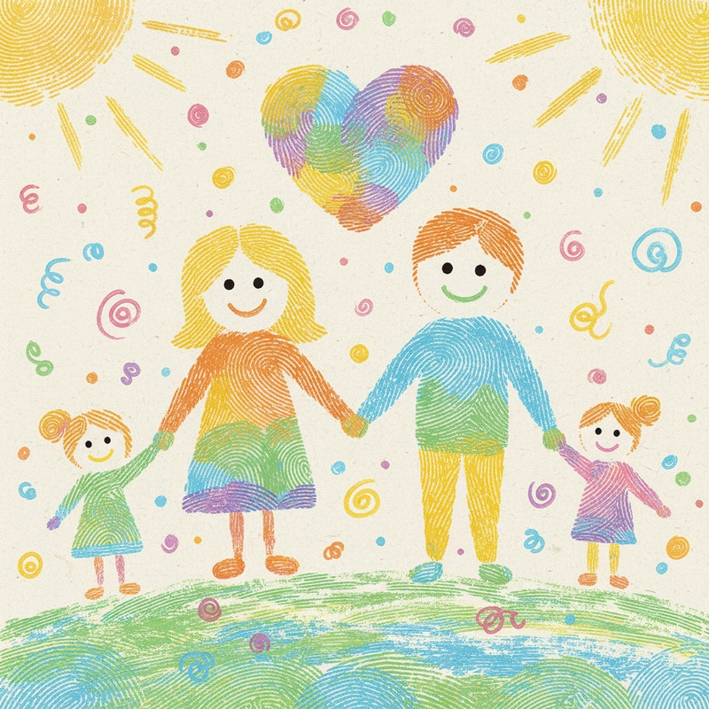 Tranh vẽ gia đình hạnh phúc đẹp