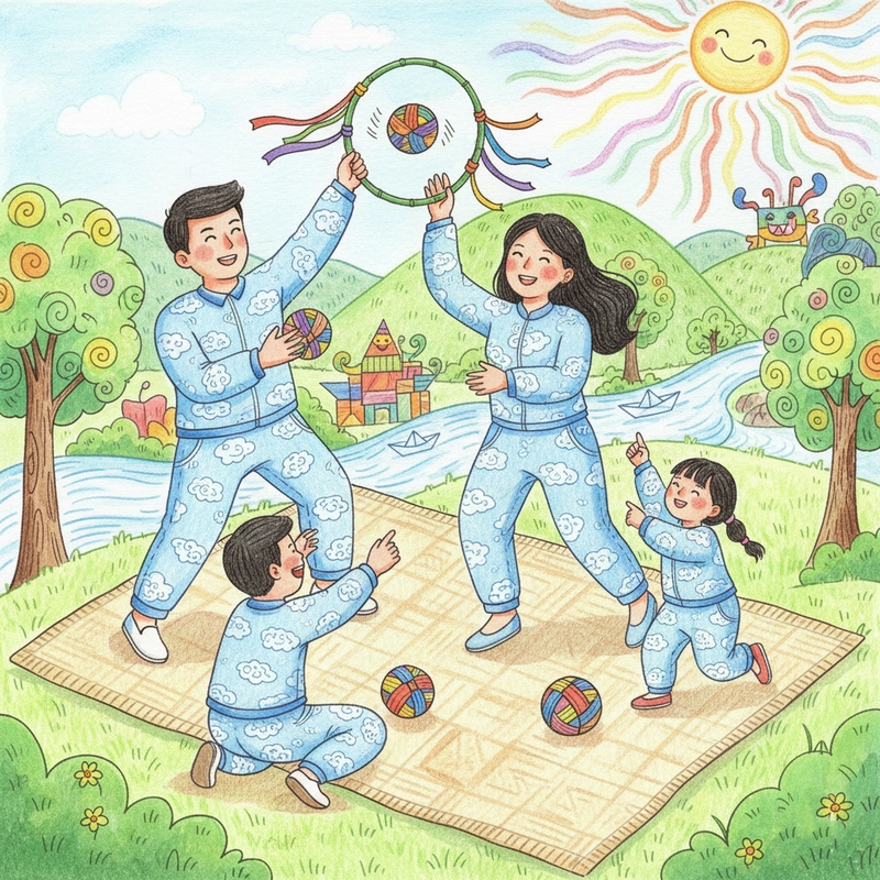 Tranh vẽ gia đình hạnh phúc sinh động