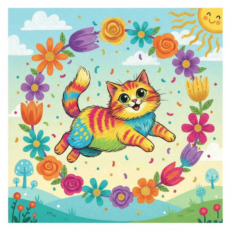 Tranh vẽ mèo dễ thương