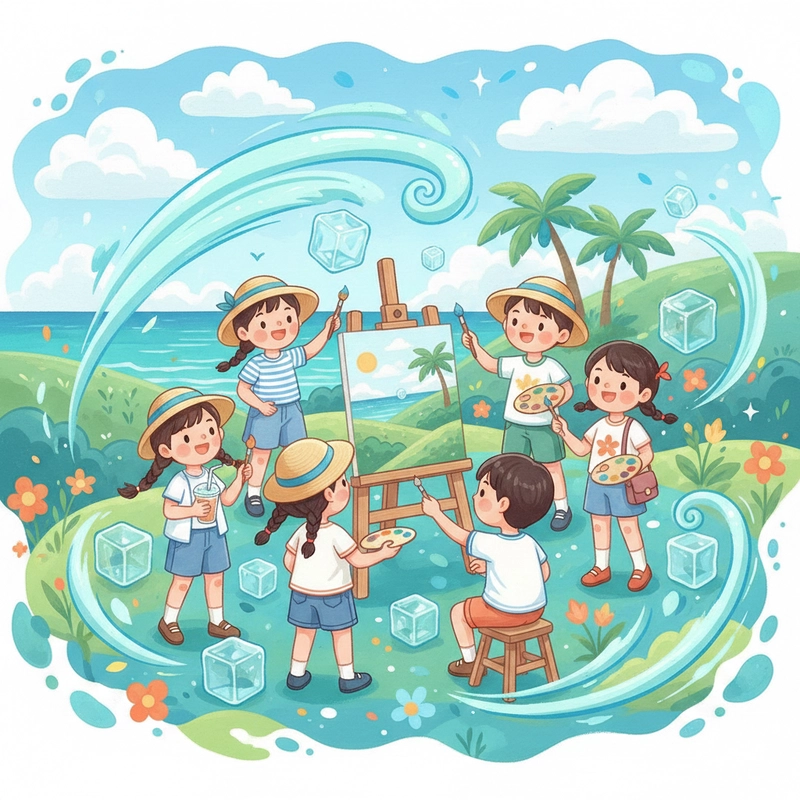 Tranh vẽ mùa hè lớp 5 sinh động