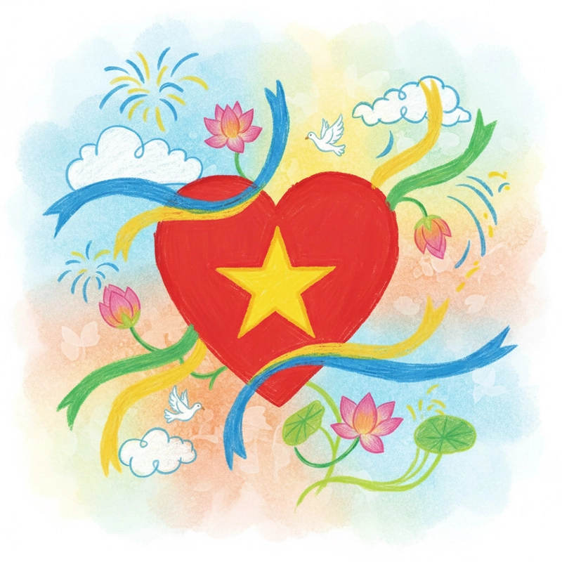 Tranh vẽ mùng 2 tháng 9 ý nghĩa