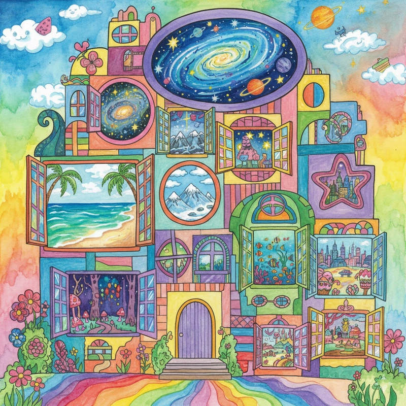 Tranh vẽ ngôi nhà mơ ước lớp 6 đẹp