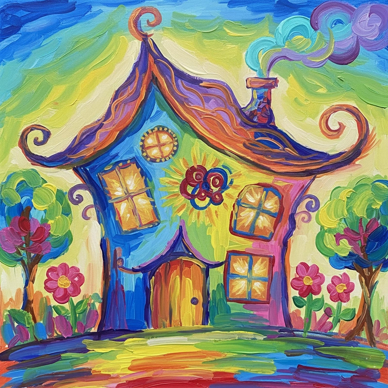 Tranh vẽ ngôi nhà mơ ước tương lai