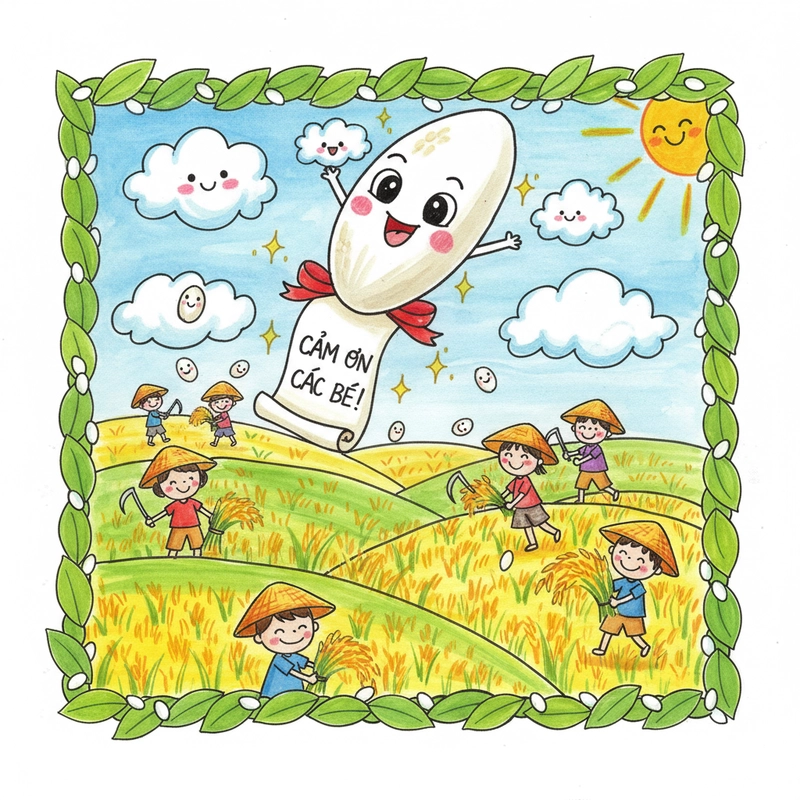 Tranh vẽ người nông dân đang gặt lúa sáng tạo