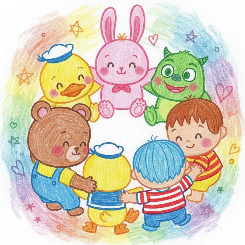 Tranh vẽ nhân vật hoạt hình dễ thương