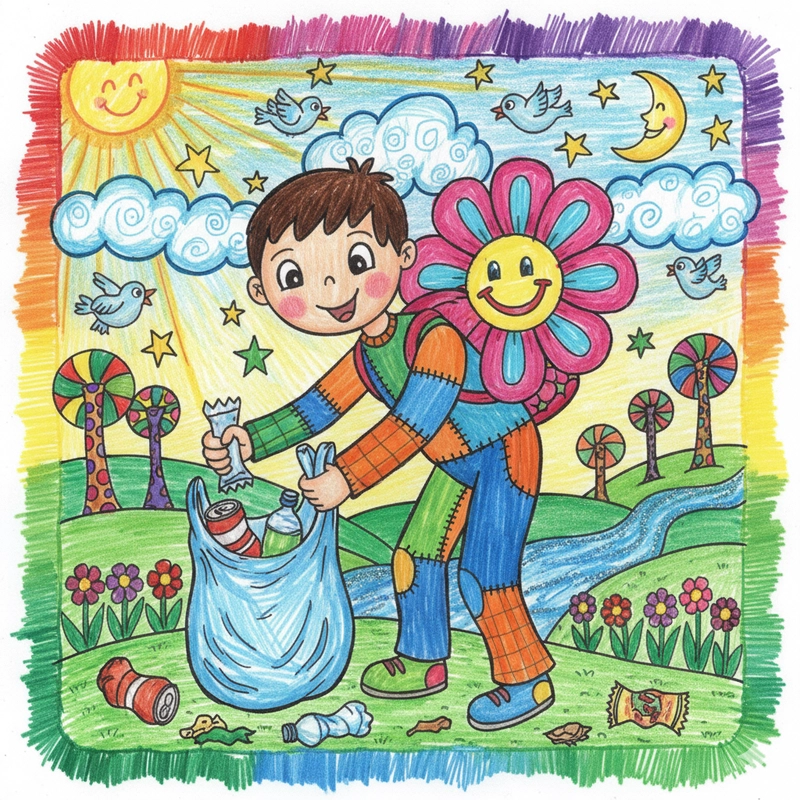 Tranh vẽ nhặt rác đẹp và ý nghĩa