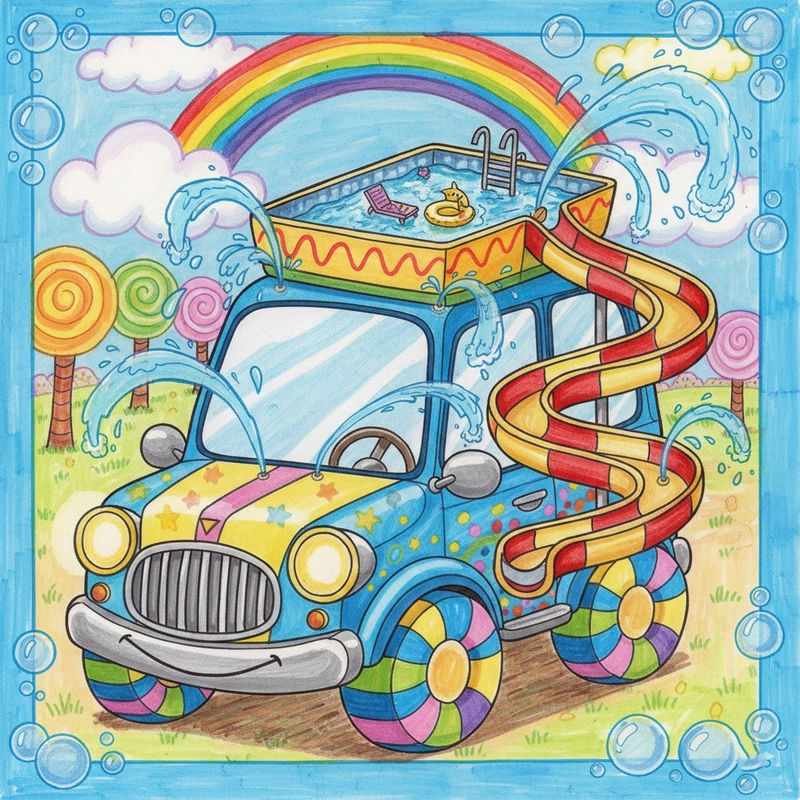 Tranh vẽ ô tô cho ý tưởng chiếc ô tô mơ ước độc đáo