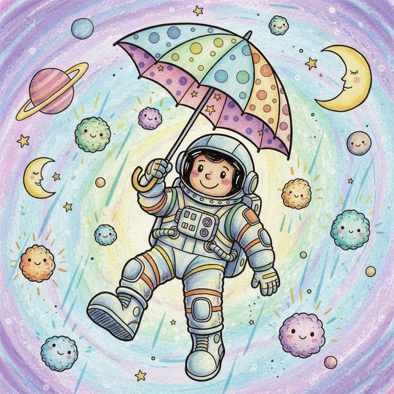 Tranh vẽ phi hành gia cute