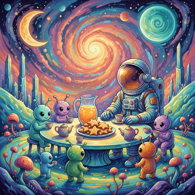 Tranh vẽ phi hành gia đơn giản có màu