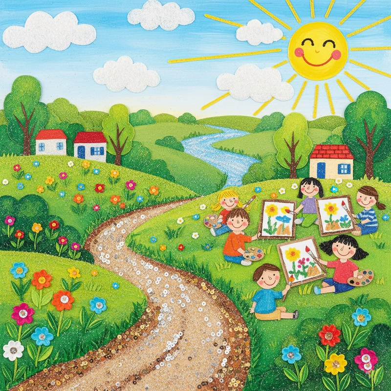 Tranh vẽ phong cảnh đồng quê đẹp