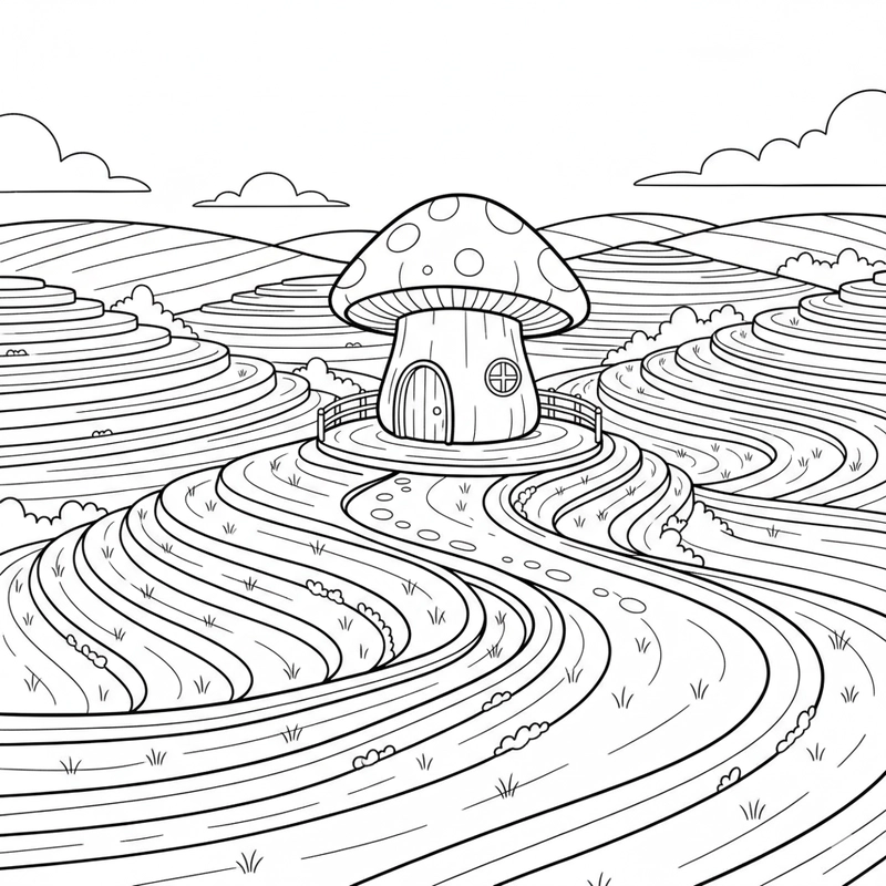 Tranh vẽ ruộng bậc thang dễ tô