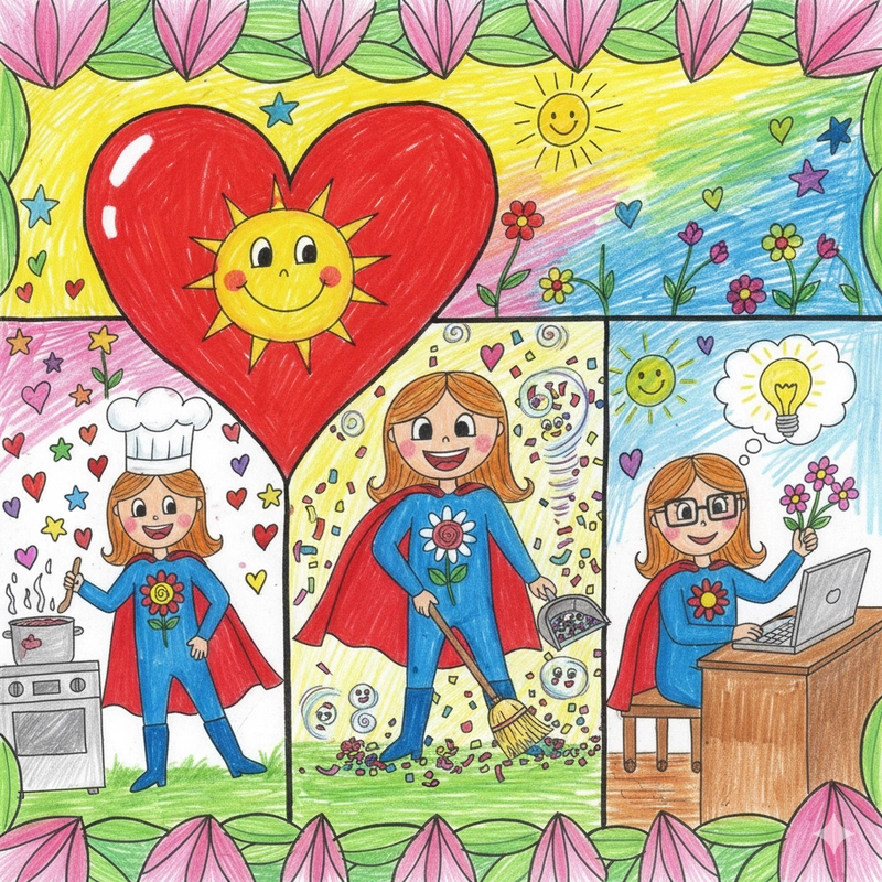 Tranh vẽ tặng mẹ ngày 83 nhẹ nhàng