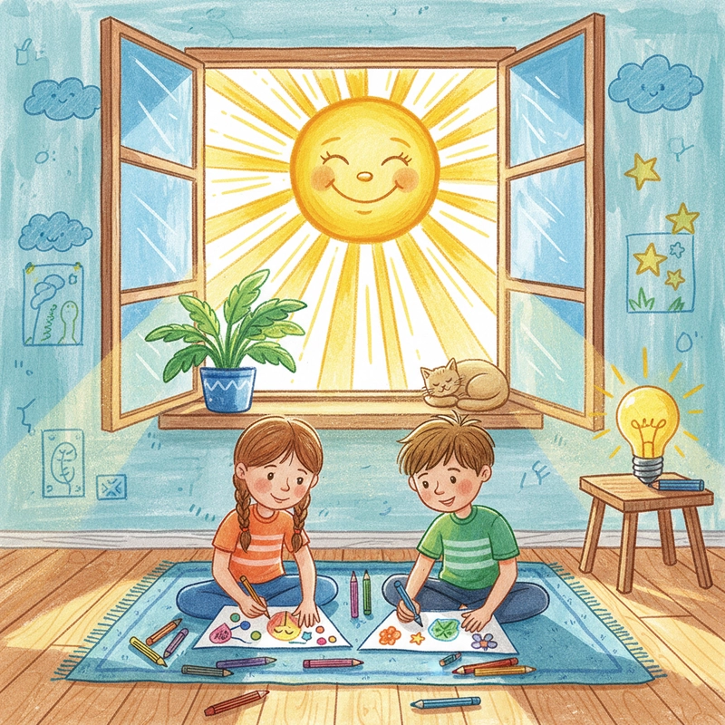 Tranh vẽ tiết kiệm điện có màu