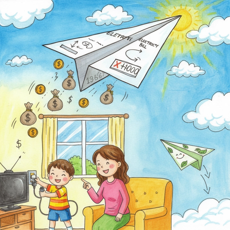 Tranh vẽ tiết kiệm điện gia đình