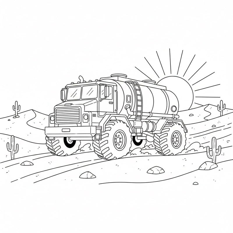 Tranh xe bồn đa dạng cho bé