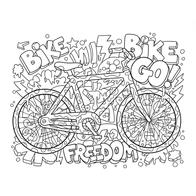 Tranh xe đạp tô màu cho bé