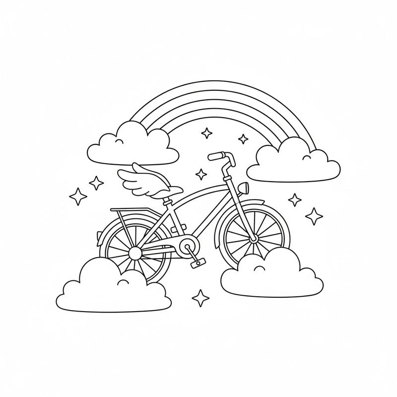 Tranh xe đạp tô màu dễ tô