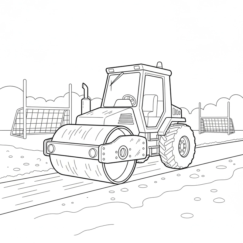 Tranh xe lu tô màu cho bé trai