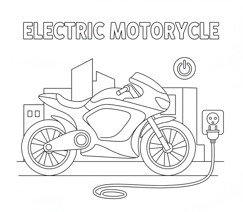 Tranh xe máy đơn giản dễ tô