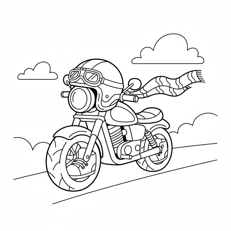 Tranh xe máy tô màu sinh động