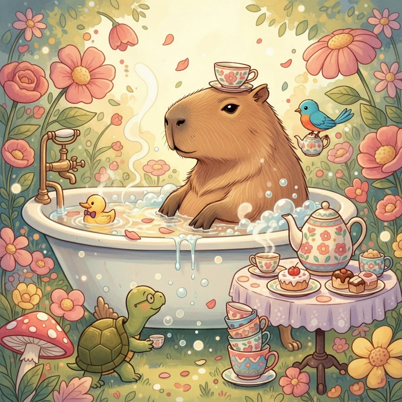 Vẽ Capybara cute dễ thực hành cho bé