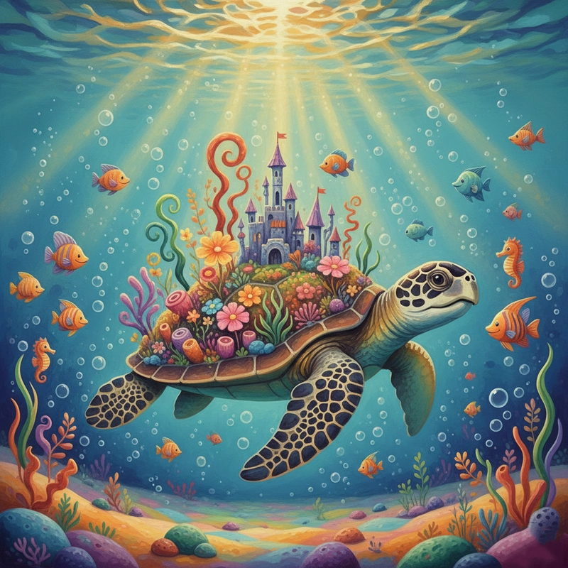 Vẽ cảnh biển sâu nhẹ nhàng