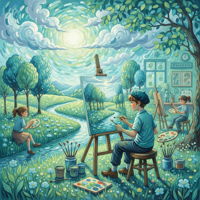 Vẽ cảnh vật theo phong cách Ấn tượng