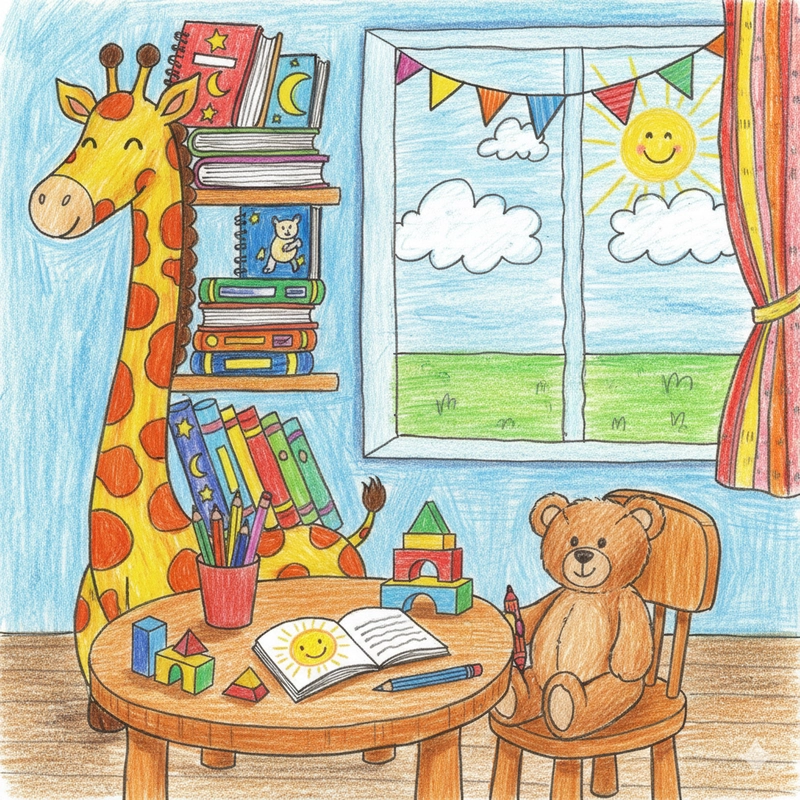 Vẽ góc học tập của em dễ vẽ