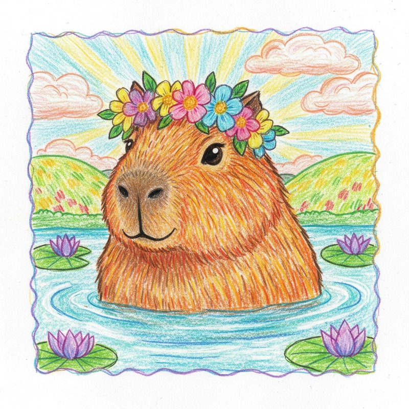 Vẽ hình Capybara cute siêu đơn giản