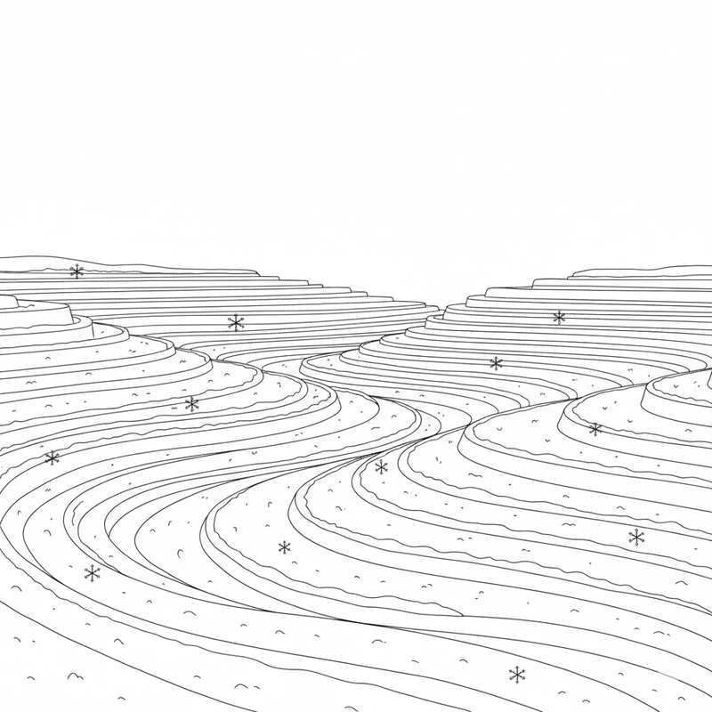 Vẽ ruộng bậc thang cho bé tô màu