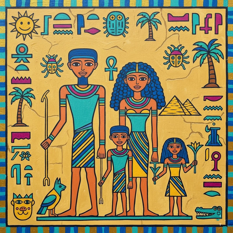 Vẽ tranh Ai Cập cổ đại thể hiện văn minh xưa