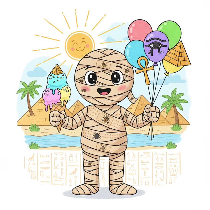 Vẽ tranh Ai Cập cổ đại từ hình dung của em