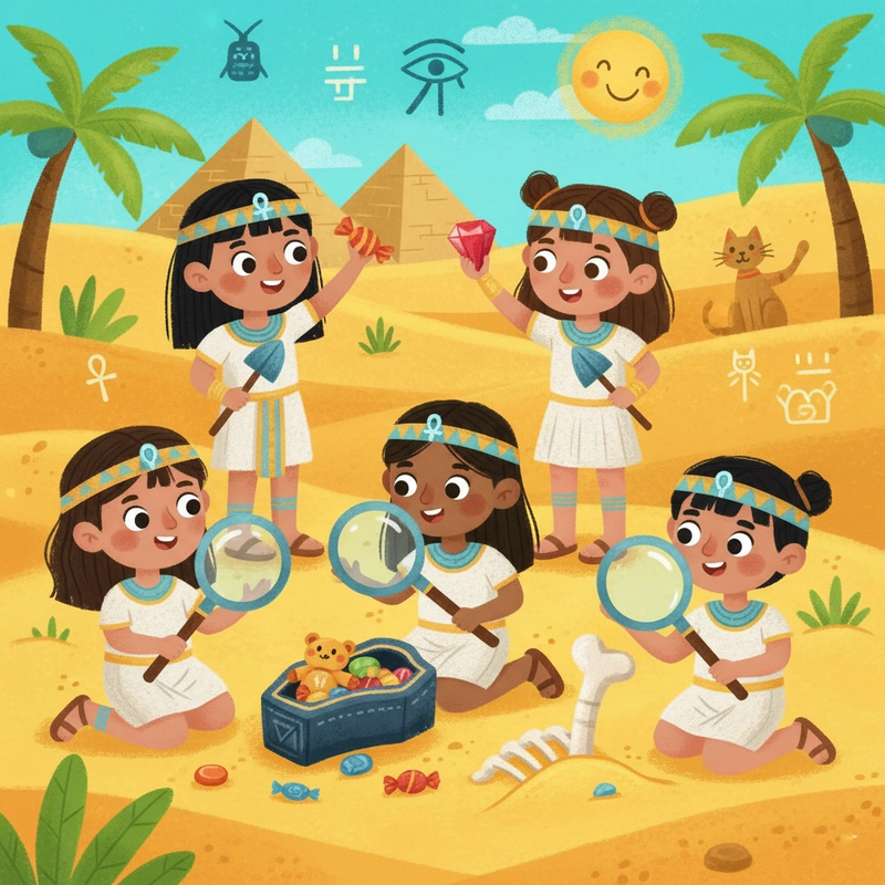 Vẽ tranh Ai Cập cổ đại với kim tự tháp