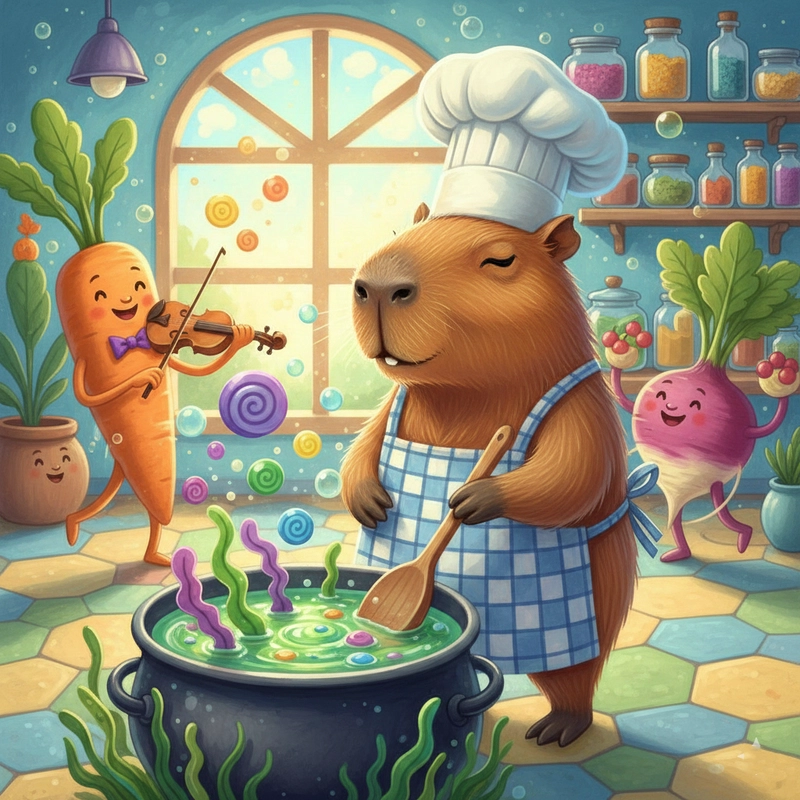 Vẽ tranh Capybara cute đơn giản cho bé